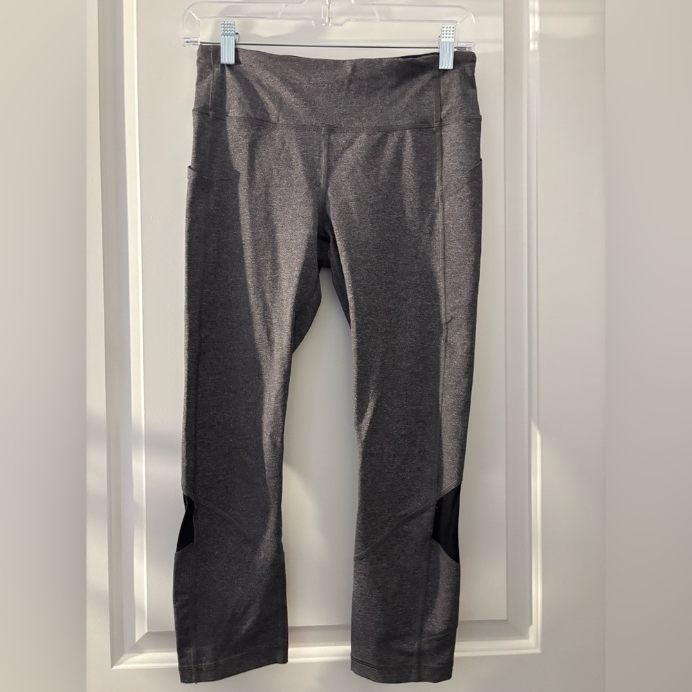 lululemon athletica Black and Heather Gray Activewear Top